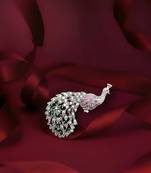 Pure 925 silver majestic peacock brooch