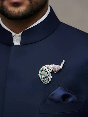 925 silver peacock fashion brooch 2