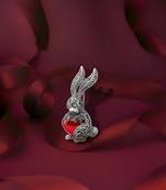 Pure 925 silver amour bunny brooch