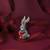 Pure 925 silver amour bunny brooch