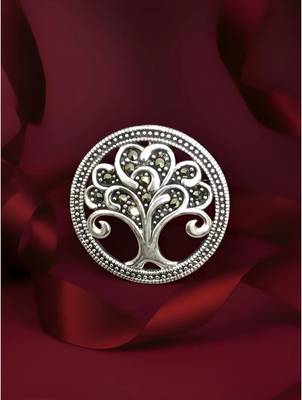 925 silver eternal tree fashion brooch 1