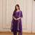 Purple Readymade Mul Chanderi with Beads Embroidered work  kurti-pant-dupatta