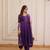 Purple Readymade Mul Chanderi with Beads Embroidered work  kurti-pant-dupatta