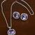 Silver electric wisteria purple stone pendant set 