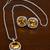 Silver electric yellow honey stone pendant set 