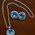 Silver electric moroccan blue stone pendant set