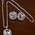Silver white cubic zirconia diamond pendant set