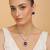 Silver amethyst purple stone pendant set