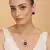 Silver amethyst purple stone pendant set