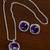 Silver amethyst purple stone pendant set