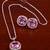 Silver electric bubblegum pink stone pendant set