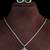 Silver electric bottle green stone pendant set