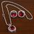 Silver electric RubyRed stone pendant set 