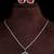 Silver electric RubyRed stone pendant set 