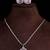 Silver baby pink stone pendant set 