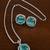 Silver turquoise green stone pendant set
