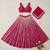 pink satin embroidered lehenga set