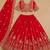 red silkblend embroidered lehenga set