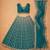 teal silk blend embroidered lehenga set