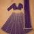 purple silk blend embroidered lehenga set