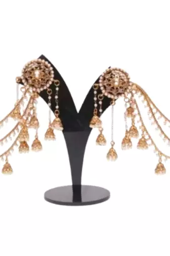 Bahubali earrings with hair extension