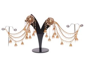 Bahubali earrings with hair extension 3