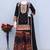 Black embroidered chinon free size stitched palazzo style salwar suit
