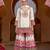 White embroidered chinon free size stitched palazzo style salwar suit