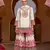 White embroidered chinon free size stitched palazzo style salwar suit