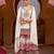 White embroidered chinon free size stitched palazzo style salwar suit