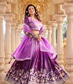 Womens Heavy embroidery sequence thread work Lehenga Set