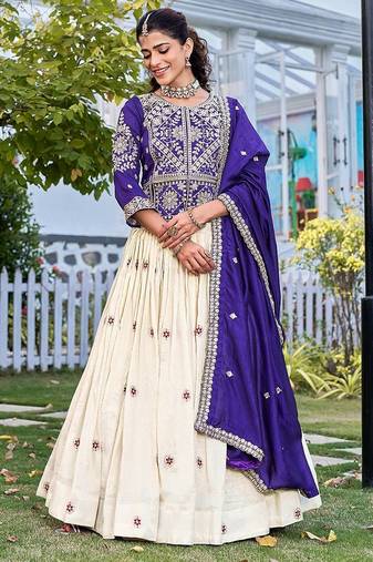 Womens Embroidery sequence with thread work Lehenga Choli