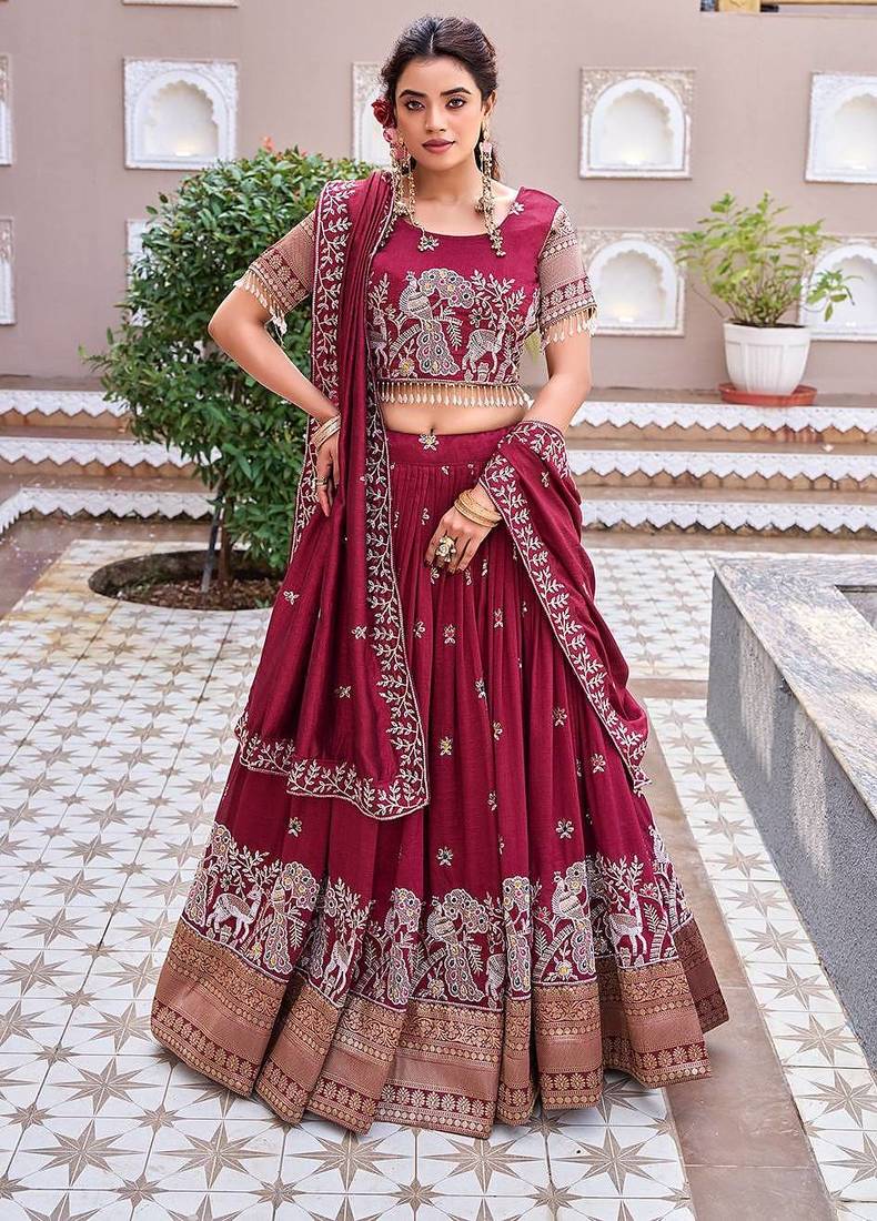 Womens New Trendy Embroidery sequence with thread work Lehenga Choli