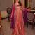 pink silk blend anarkali suit set with embroidery work