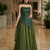 Green Sequin Work Top and A Line Lehenga with SquareNeck Blouse