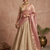 Beige Circuler Lehenga with Sweetheart Neck Blouse