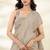 Cream Cotton party wear saree with blouse