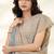 Cream Cotton party wear saree with blouse