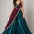 Teal  Circuler Lehenga with V Neck Blouse