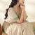 Cream Cotton party wear saree with blouse