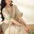 Cream Cotton party wear saree with blouse