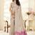 Cream Cotton party wear saree with blouse
