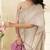 Cream Cotton party wear saree with blouse