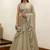 beige a line lehenga with sequin work sweetheart neck blouse