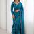 Blue Mermaid Cut  Lehenga with V Neck Blouse