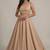 Beige Lurex Circular Lehenga with One Shoulder Neck Blouse