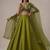 Green Circular Lehenga with V Neck Blouse