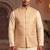 Men   s peach jacquard nehru jacket elegant festive & wedding wear