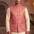 Men   s coral pink jacquard nehru jacket festive & wedding ethnic wear