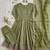 Green silk blend embroidered anarkali suit set